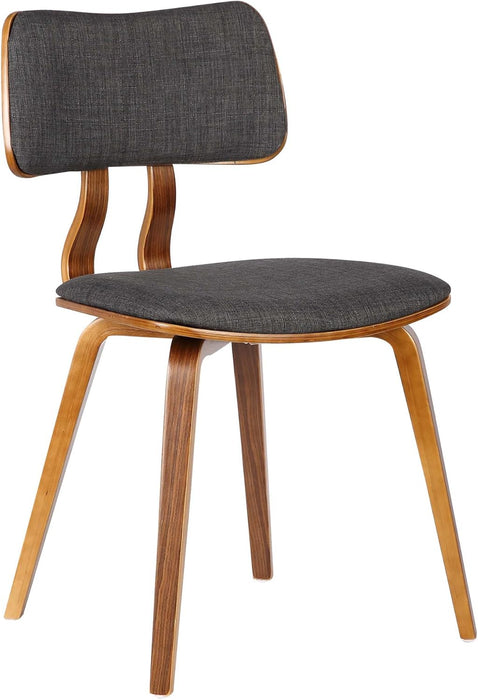 Jaguar Dining Chair in Charcoal Fabric and Walnut Wood Finish,Charcoal/Walnut Finish 20D X 18W X 29H In