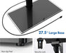 Universal TV Stand with Power Outlets for 50-85 Inch Tvs, Swivel&Height Adjustable Tall TV Stand for Bedroom Living Room, 27.5''Large Tempered Glass Base Holds up to 110 Lbs.