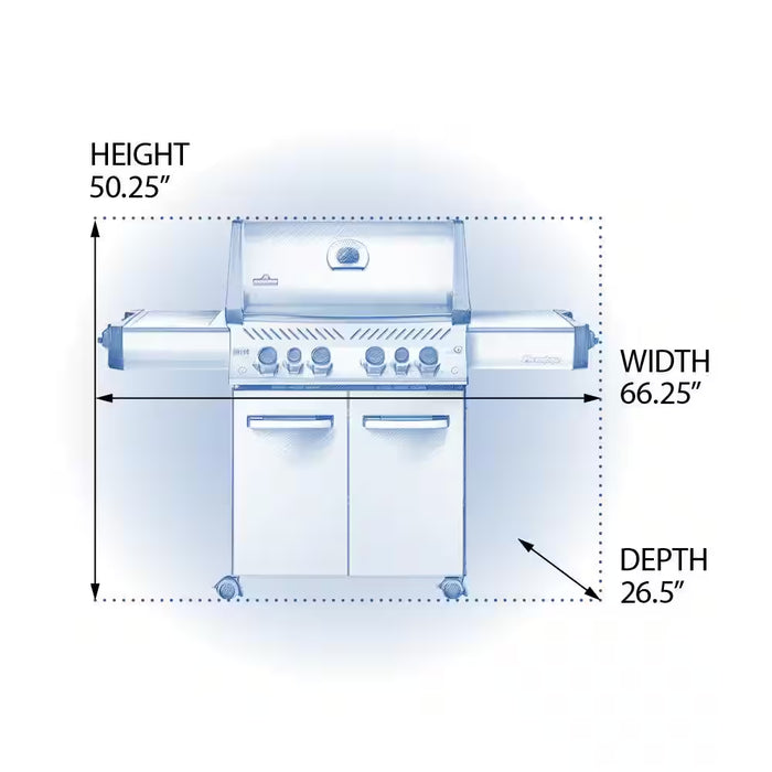 Prestige 500 6-Burner Propane Gas Grill in Stainless Steel with Infrared Side and Rear Burners