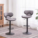Masaccio Weathered Gray Upholstery Airlift Adjustable Swivel Barstool with Chrome Base, Set of 2