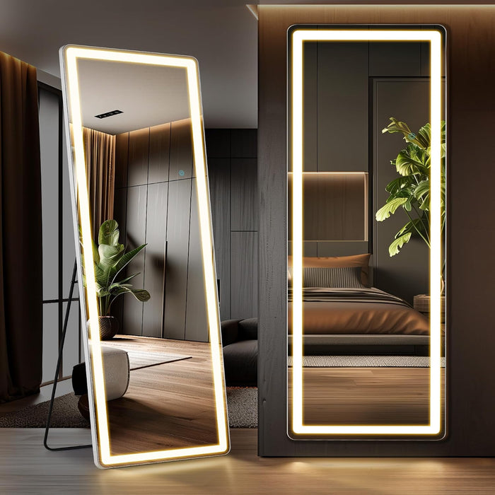 LED Rectangular Full Length Mirror, 71"L X 26"W Body Standing Mirror