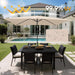 6.5 X 10 FT Rectangular Patio Umbrella - Rectangle Umbrella Outdoor with Tilt and Crank, UV Protection, Table Umbrella for Deck, Backyard, Pool and Beach, Beige