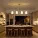 Antique Brass Gold Linear Chandeliers for Dining Room with Fabric Shades