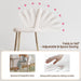 Vanity Desk with Mirror and Lights| 39" Beige Modern Makeup Vanity Set with Drawers & Adjustable Chair| White and Gold Dressing Table for Small Spaces & Bedroom