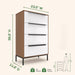 Lira Premium 4 Drawer Fabric Dresser - Engineered Wood Frame Chest of Drawers for Bedroom - Strong & Sag-Proof Clothing Organizer with Sleek Metal Handles (Dark Brown)