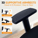 Ergonomic Office Chair with Footrest, 90-160° Reclining Mesh Desk Chair, 3D Armrest & 2D Headrest & Comfortable Lumbar Support, High Back Mesh Computer Chair for Home Office Long Hours, Tilt Lock