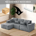 108 Inch Cloud Sectional Sofa Grey UltraSoftChenille