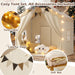 2-In-1 Kids Tent,Large Play Tent with Padded Mat and Lights,Kids Playhouse with 2 Doors & 4 Windows,2 Large Side Pockets,Indoor Outdoor Kid Play Tent for Toddlers,53" X40" X 51"