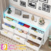 9 Drawer Dresser for Bedroom, White Dresser with LED Lights and Charging Station, Modern Chest of Drawer, Wood Triple Wide Drawer Organizer Cabinet for Bedroom, Living Room, Entryway, Hallway