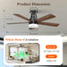 Ceiling Fans with Lights, 42 Inch Ceiling Fan with Light with App/Remote Control, 6000K Dimmable LED, Modern Flush Mount Ceiling Fan for Indoor Bedroom Living Room, DC Reversible, Black