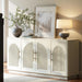 67IN White Fluted Sideboard Buffet Cabinet with Storage