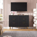 47.2" Fluted Black 6 Drawer Dresser for Bedroom with Deep Drawer
