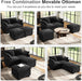 58 Inch Black Cloudlike Loveseat Removable Pillows