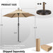 9FT Patio Umbrella Outdoor with Heavy Duty Base Included,Table Umbrella with Push Button Tilt and Crank, UV Protection Waterproof for Yard/Outdoor/Wedding Parties and Events - Tan