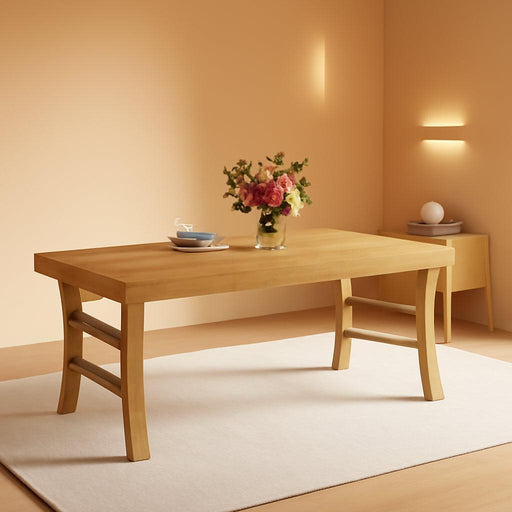 63-Inch Dining Table for 4-6 People, Farmhouse Rectangular Large Kitchen Dinner Eating Table with Sturdy Legs for Home Kitchen, Dining Room, Light Brown