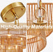 Gold Rattan Chandelier NineteenPointSeven Inch BohoChic