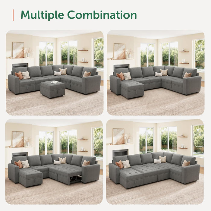 Modular Sectional Sofa Bed With Generous Understorage