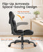 Executive Office Chair, Mid-Back Ergonomic Desk Chair with Flip-Up Arms