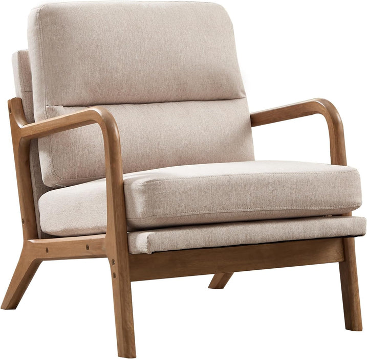 Accent Chair with Solid Wood Frame & Premium Fabric Upholstery – Modern Stylish Seating for Living Room, Bedroom & Small Spaces | Supportive, Easy-Clean Design