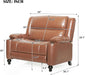 Carlo Oversized Manual Recliner Chair with Cup Holder, Faux Leather Recliner Sofa, Modern Reclining Accent Chair, Sturdy Wooden Frame, Brown