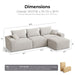 120 Inches Greige UltraPremium Oversized Sectional Sofa