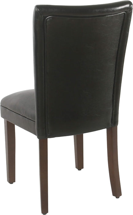 Parsons Dining Chair - Black Faux Leather (Set of 2)