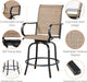 Patio Swivel Barstools Outdoor Chairs Set of 4, High Bistro Stools Outdoor Furniture, All-Weather Patio Stools for Outside, Beach, Lawn, Poolside and Garden, Black/Brown