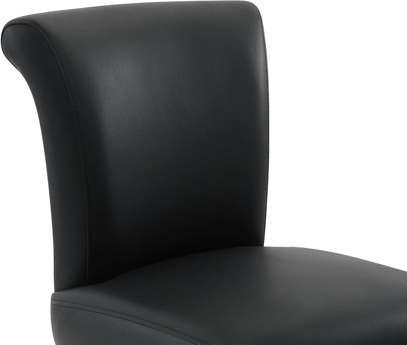 30 Inch Counter Height Swivel Bar Stools Set of 2, FSC Certified Modern Upholstered Faux Leather Swivel Barstool Chairs with Back, Black