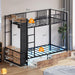 IndustrialGrade Brown Metal Twin Over Twin BunkBedStorage