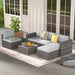 Eudy 6 Piece Rattan Sectional Seating Group with Cushions