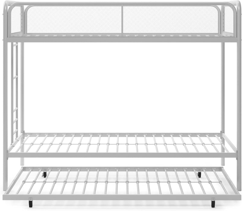 Isaiah Triple Twin Metal Bunk Bed, off White