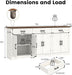 70" Farmhouse Buffet Cabinet with Storage 3 Drawers & 6 Barn Doors