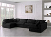 Contemporary Black Velvet Standard Modular Sectional Sofa