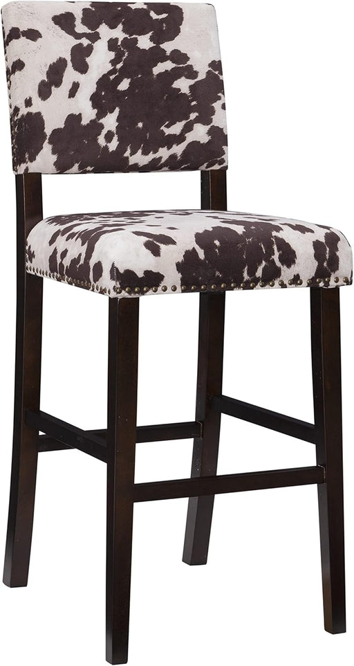 Udder Madness Corey Bar Stool, 19"W X 22.5"D X 44.75"H, Brown