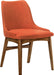 Azalea Orange Fabric and Walnut Wood Dining Side Chairs - Set of 2