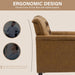 Upholstered Faux Leather Armchair With Nailhead Trims