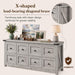 59" Wide Dresser for Bedroom with 8 Drawers, Farmhouse Wood Grey