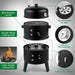 Vertical 17 Inch Steel Charcoal BBQ Smoker, Heavy Duty 3-In-1 Portable Outdoor Grill Cooker with Built-In Thermometer &Adjustable Vent Systems for Outdoor Backyard Cooking Grilling Camping