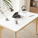 47 Inch Compact Computer Gaming Desk, White Study Work Office Desk with 2 Storage Drawers, Rectangular Study Reading Table, Simple Computer Writing Table for Home Office, Living Room