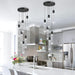 Crystal Pendant Lighting Black 6000K Ceiling Fixture