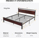 14 Inch King Size Metal Platform Bed Frame with Wooden Headboard and Footboard, Mattress Foundation, No Box Spring Needed, Large under Bed Storage, Mahogany