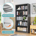 5 Tier Bookcase, 55" Tall Heavy Duty Metal Bookshelf, Free Standing Bookcase with Back Panel & 4 Adjustable Storage Shelves, Open Display Shelf for Bedroom Living Room Home Office (Black)
