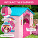 Rainbow & Unicorn Plastic Indoor/Outdoor Playhouse with Easy Assembly, Pink