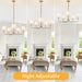 5-Light Brass Gold Dining Room Light Fixture with White Fabric Shade, 29.52In Farmhouse Chandelier Modern Antique Linear Pendant Island Light Fixture for Bedroom Foyer Cottage Kitchen over Table