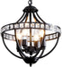 Black Crystal Chandelier 4 Light Pendant Farmhouse