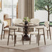 Upholstered Dining Chairs Set of 6 with Curved Back, Beige