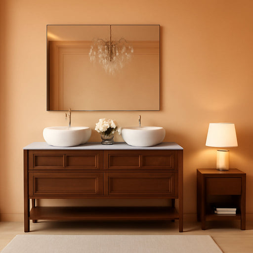 Frameless Mirror, 60"X40" Bathroom Mirror for over Sink, Upgraded Shatterproof, Large Rectangle Unframed Mirror for Wall, Bathroom, Bedroom, Living Room, Entryway, Hang Horizontal/Vertical