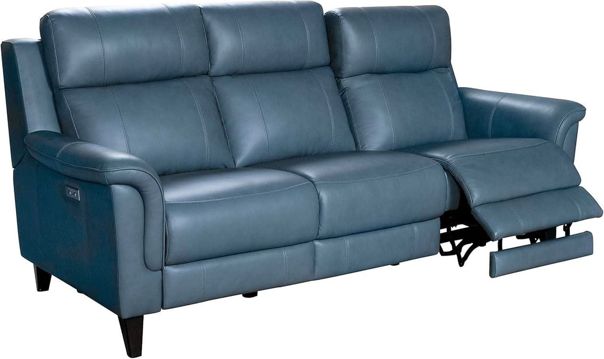 Kester Power Reclining Sofa W/Power Head Rests, Masen Bluegray