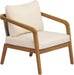 Kai 4 Piece Patio Furniture Set with Slatted Coffee Table, Outdoor Sofa Set with PE Wicker Backrest & Cushions, Acacia Wood Conversation Set for Backyard,Cream+Light Brown+Teak