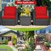 3 Pieces Patio Wicker Conversation Set with Cushion